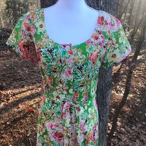 Coldwater Creek Full Length Floral Dress SZ 6